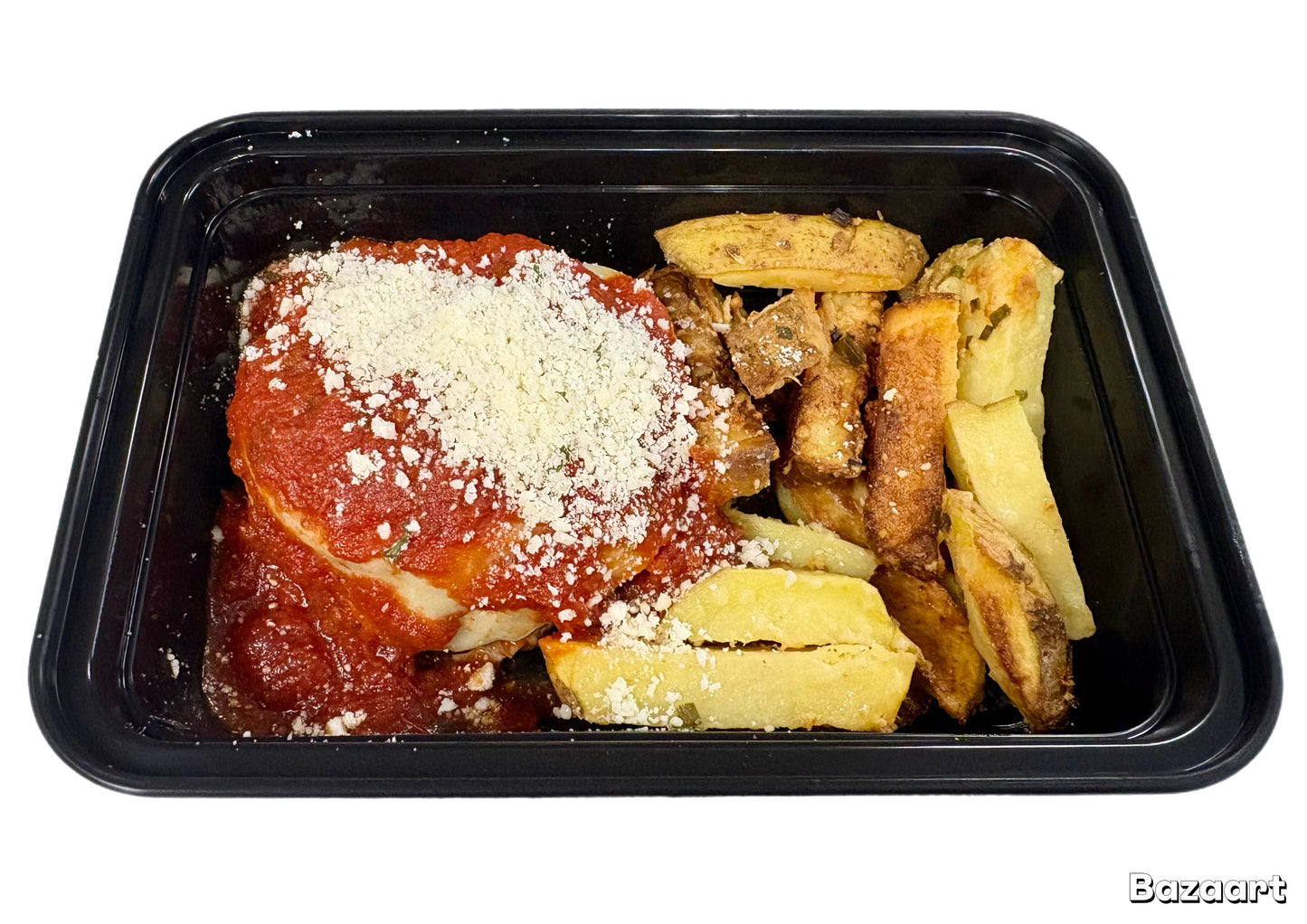 Pizza Turkey Burger & Parmesan Fries