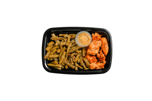 Blackened Grilled Chicken Nuggets w/ Green Beans