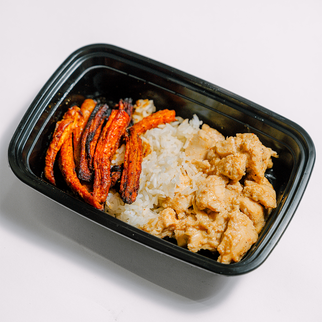 Lemon Pepper Chicken, Rice, & Carrot Fries