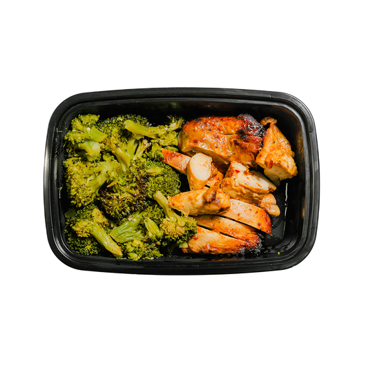 Bourbon Sriracha Teriyaki Chicken Thighs, Rice & Roasted Broccoli