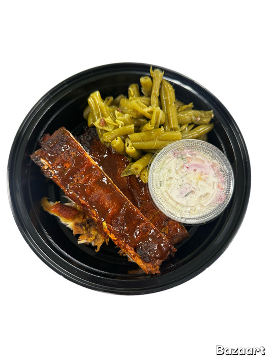 Ribs, Green Beans & Coleslaw