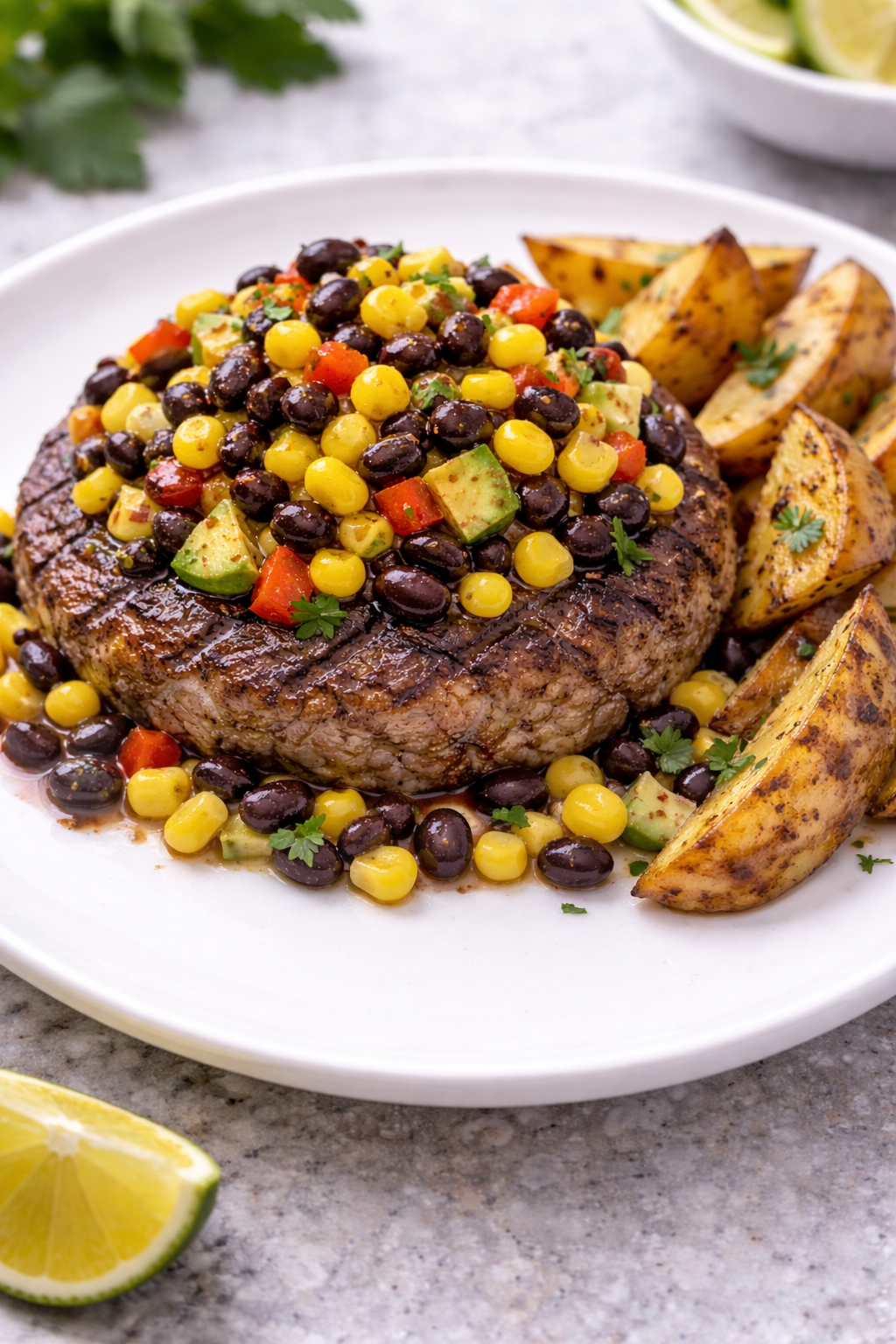 Southwest Burger & Roasted Potatoes