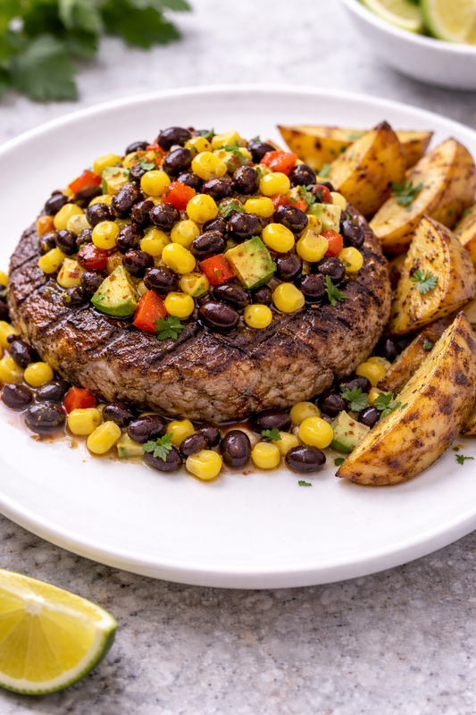 Southwest Burger & Roasted Potatoes