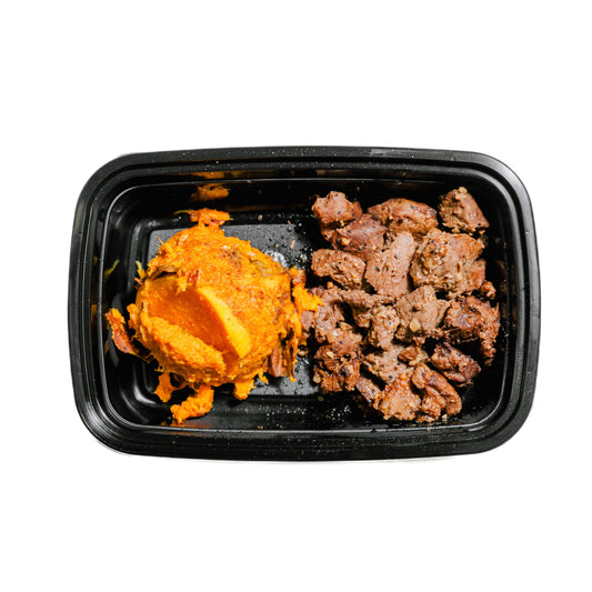 Steak Tips & Sweet Potato Mash
